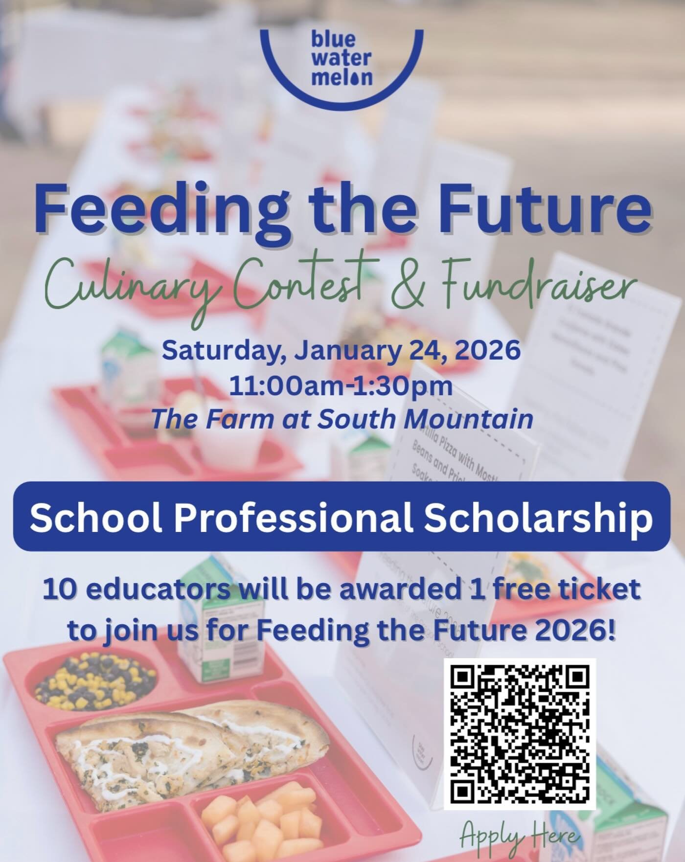 Calling all educators and school food professionals in Arizona 📣

Have you been interested in attending the Feeding the Future Culinary Contest and Fundraiser? Submit this quick application to receive entry at no cost to you. 
 
Feeding the Future, 