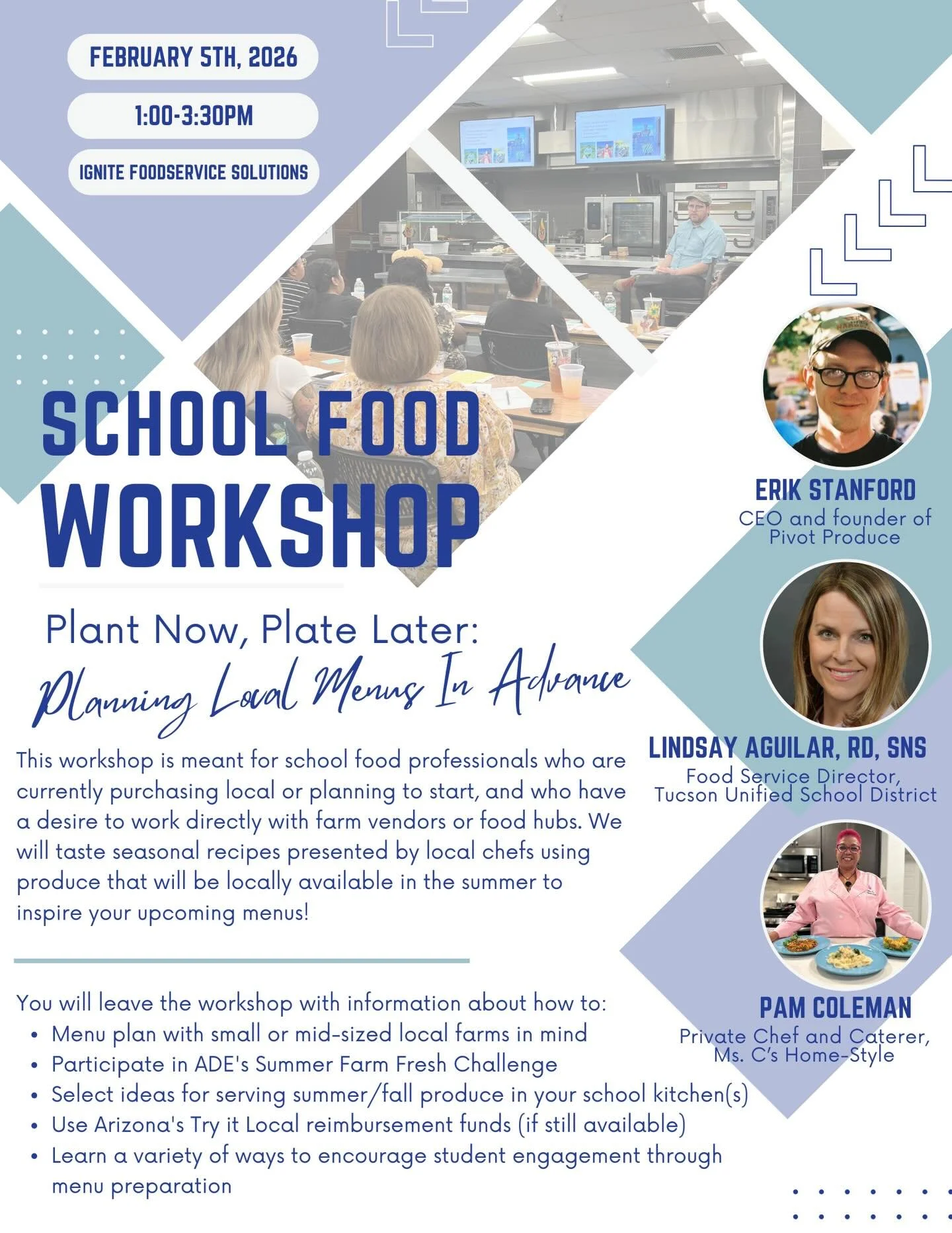 Join us for the next installation in our School Food&nbsp;Workshop&nbsp;series, &ldquo;Plant Now, Plate Later: Planning Local Menus In Advance,&rdquo;&nbsp;coming up on Thursday, February 5th from 1:00-3:30pm at Ignite Foodservice Solutions. 🌱🍽️
&n