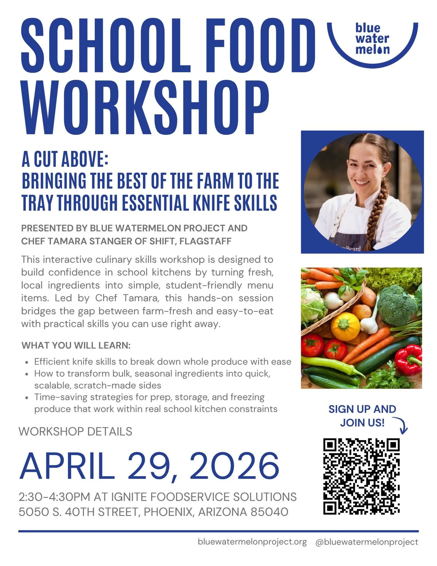 Join us for the next installation in our School Food Workshop series, &ldquo;A Cut Above: Bringing the Best of the Farm to the Tray Through Essential Knife Skills,&rdquo; coming up on Wednesday, April 29th from 2:30-4:30pm at Ignite Foodservice Solut