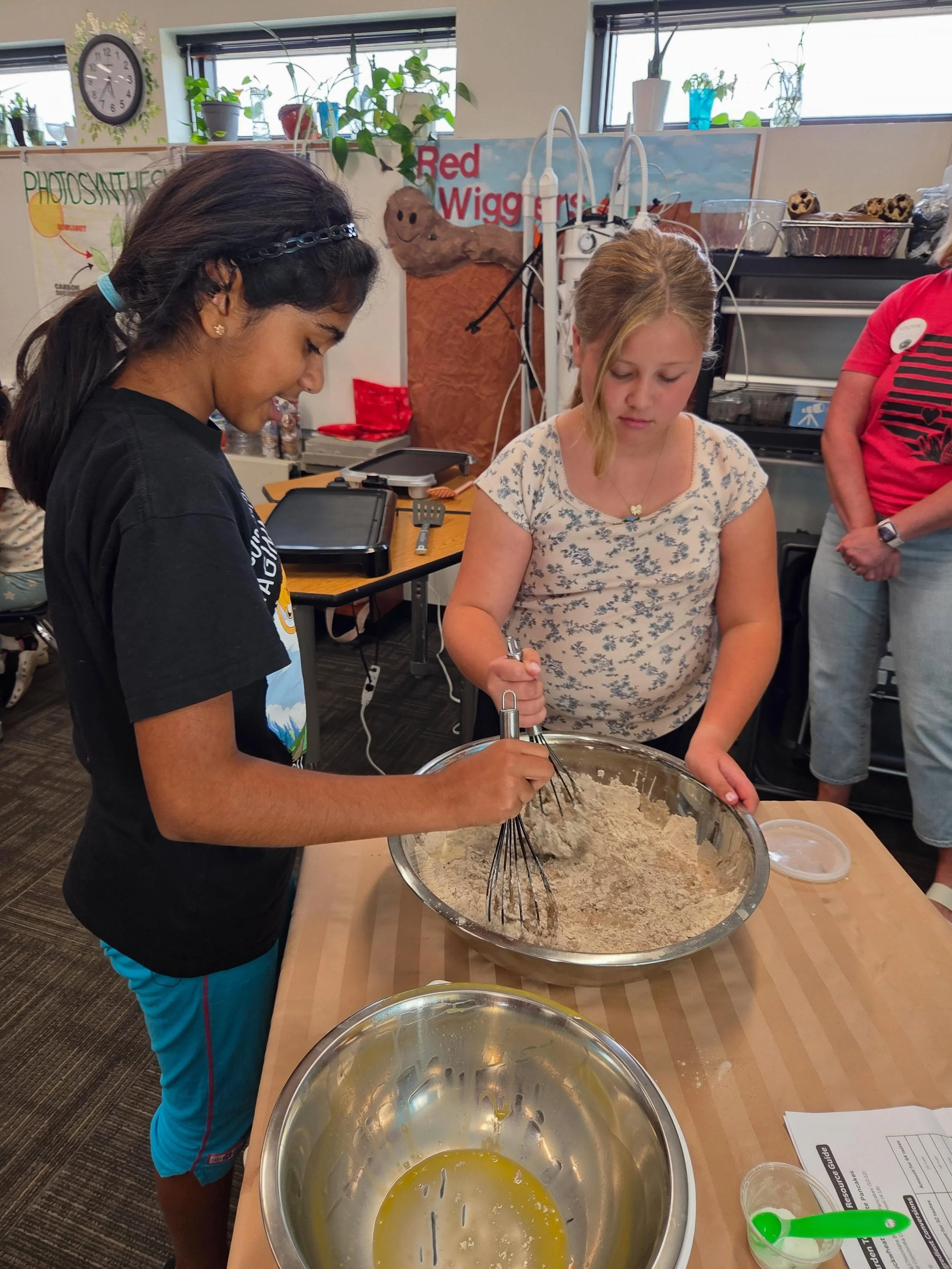 In May, we explored all about buckwheat through @essencebakery Chef Eugenia’s buckwheat chocolate pancakes 🥞 and learned to plant with Gardener James @concordiacharterschool! Closing out the month of learning and growth, grateful for the culin