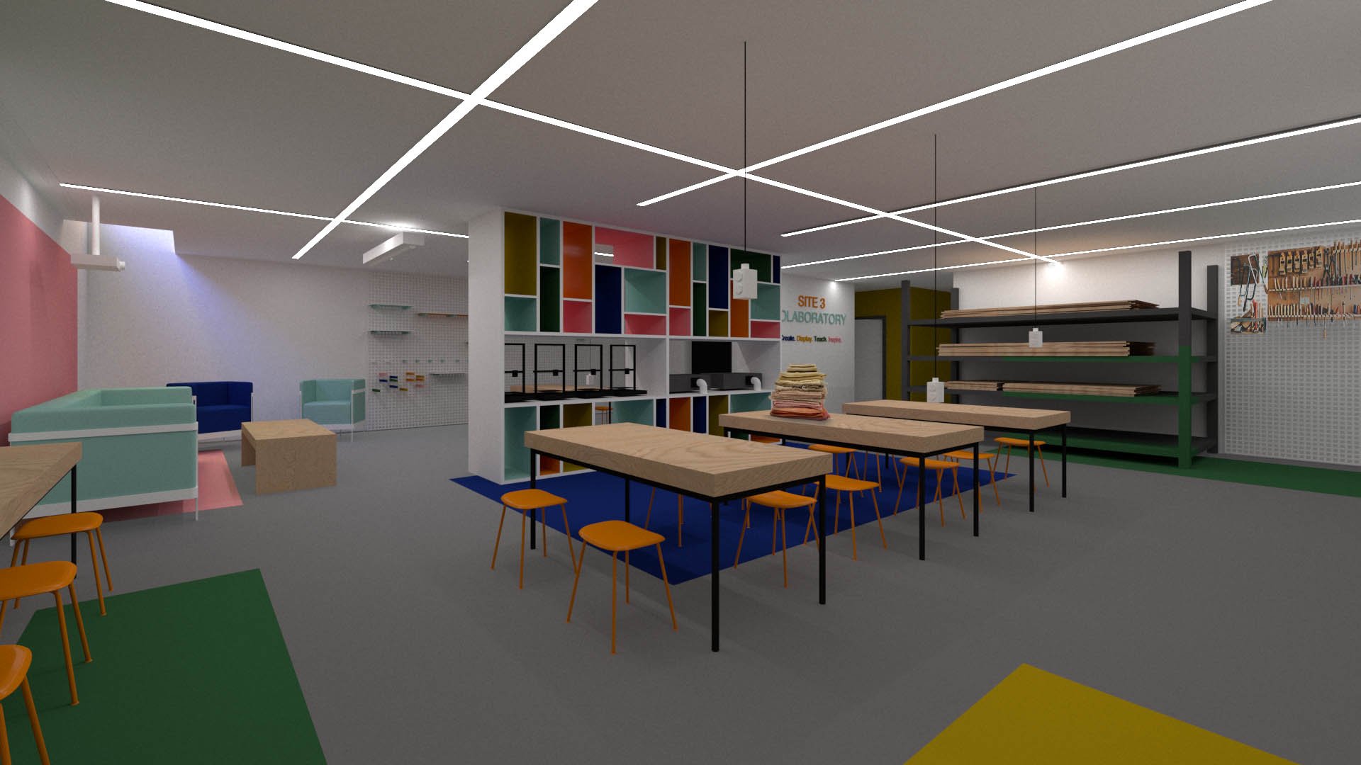basement workroom - rendering