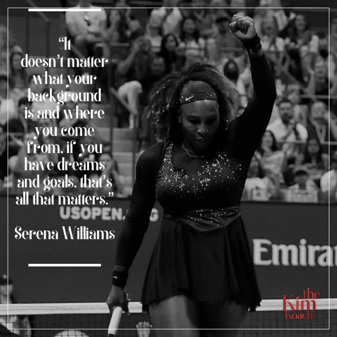 &ldquo;It doesn&rsquo;t matter what your background is and where you come from, if you have dreams and goals, that&rsquo;s all that matters.&rdquo; - Serena Williams 

Agree? Put a ✊🏾 down below 👇🏾 #serenawilliams #serena #goat #goattalk #usopen #