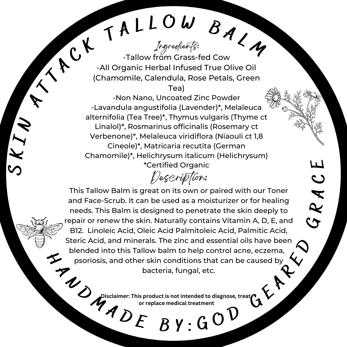 Skin Attack Tallow Balm — God Geared Grace Store
