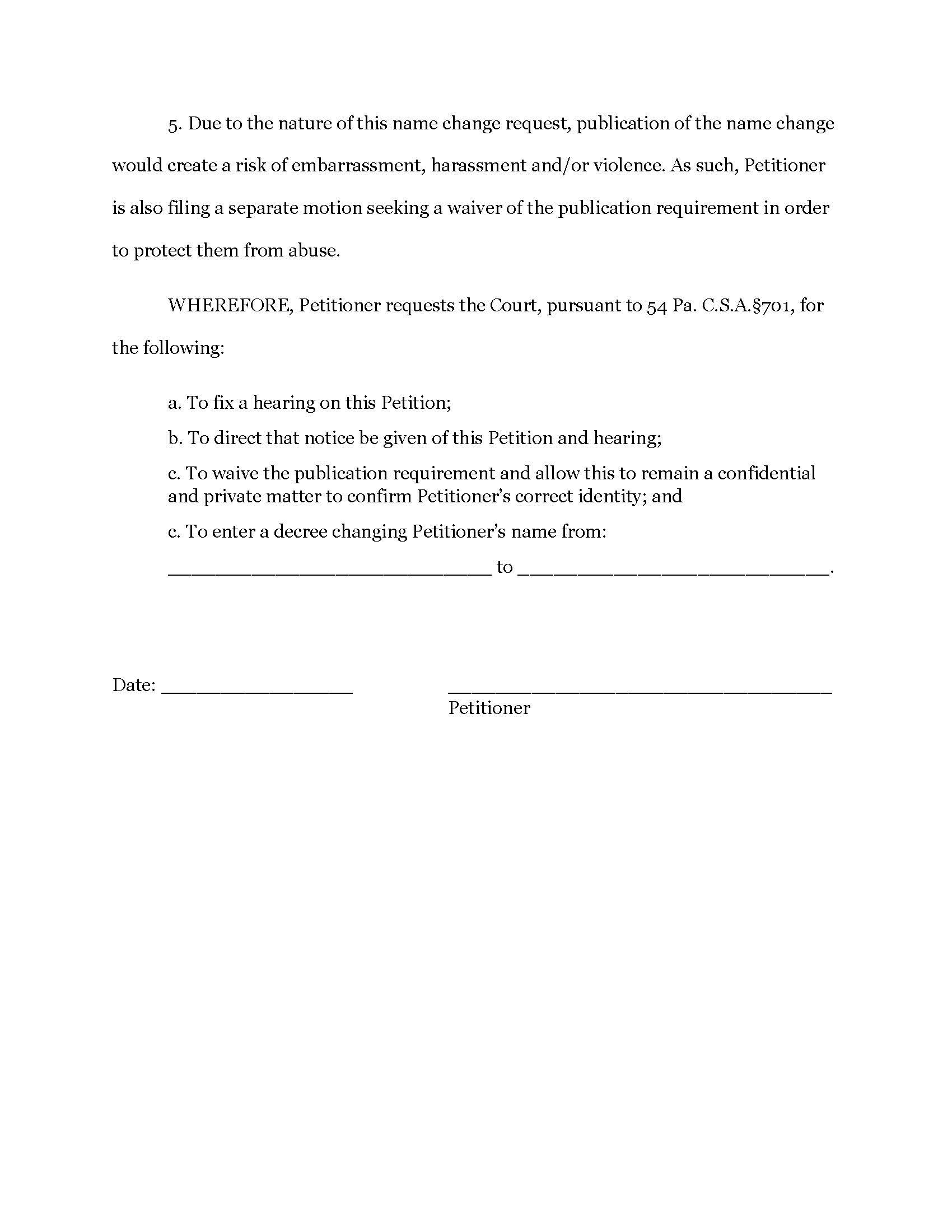 Petition for Change of Name P. 2
