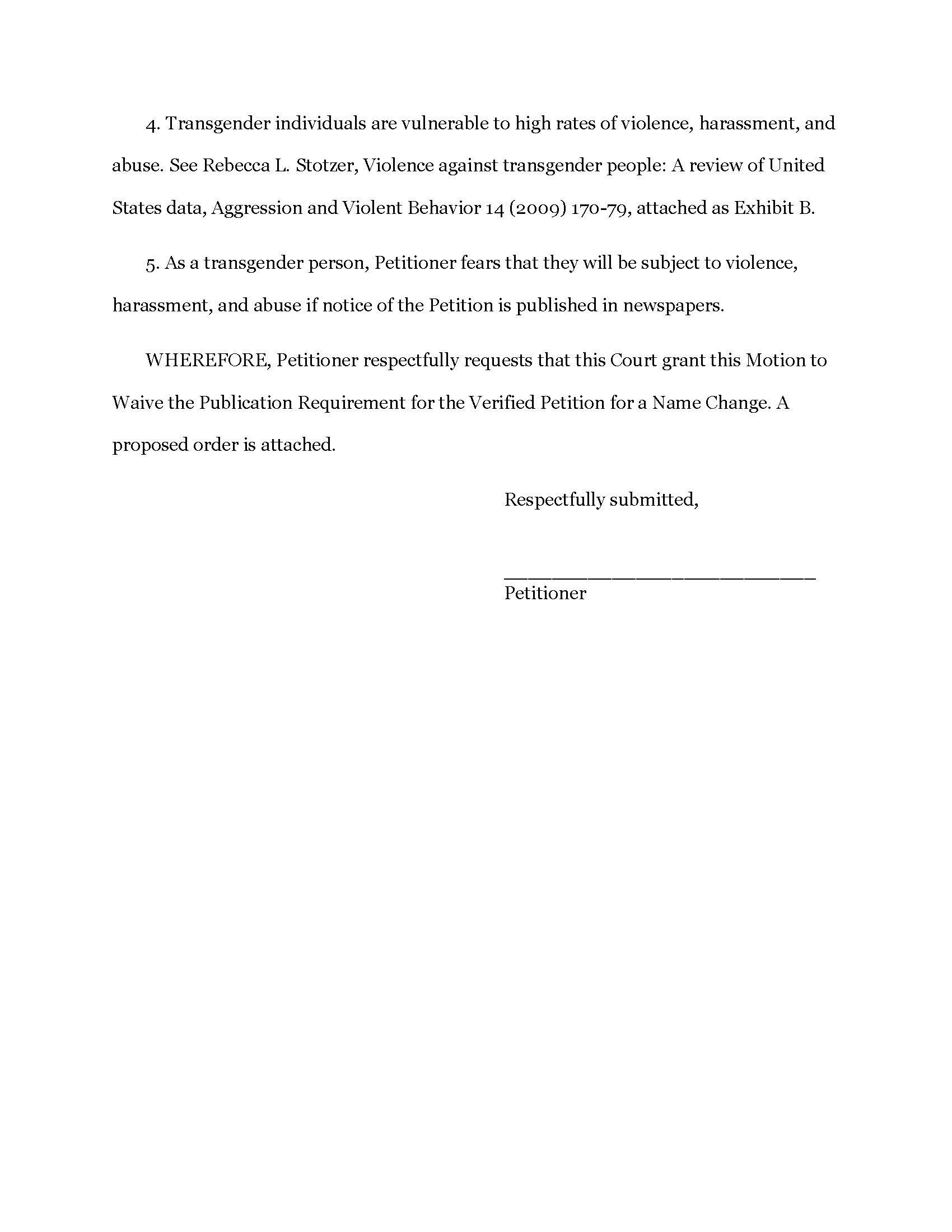 Motion to Waive Publication Requirement P. 2
