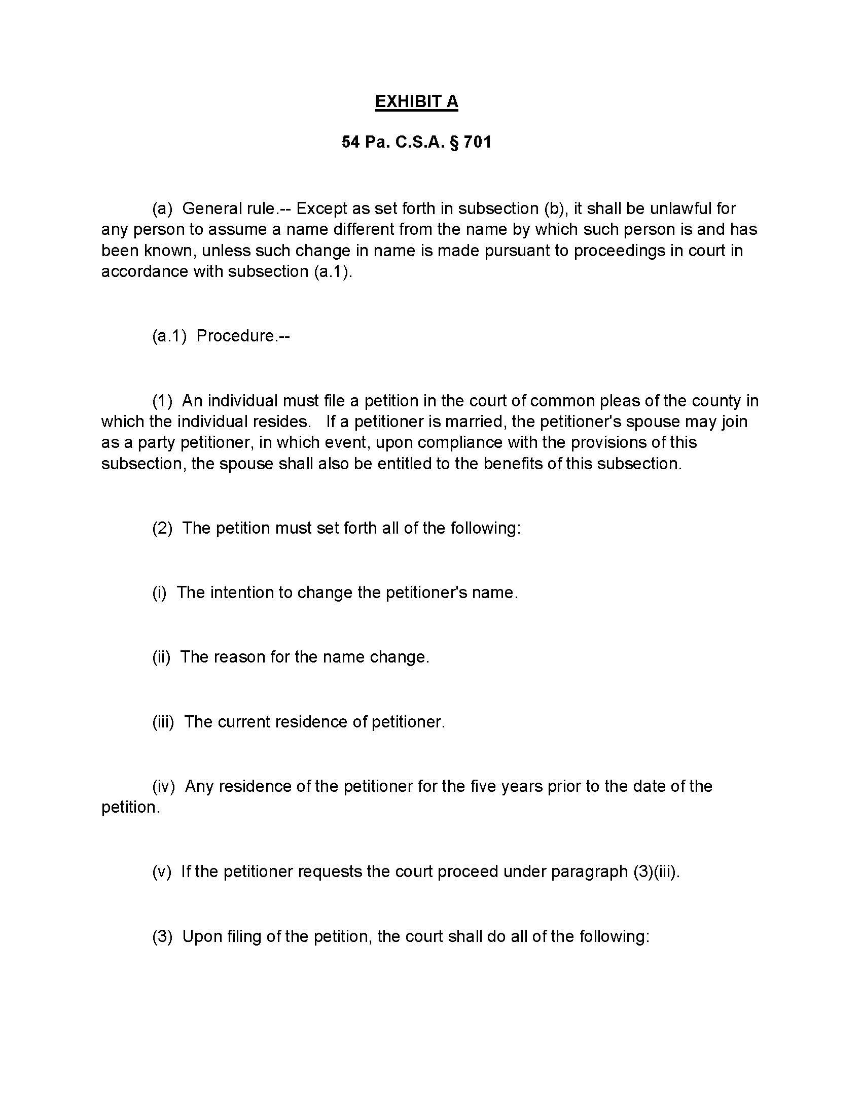 Motion to Waive Publication Requirement Exhibit A P. 1