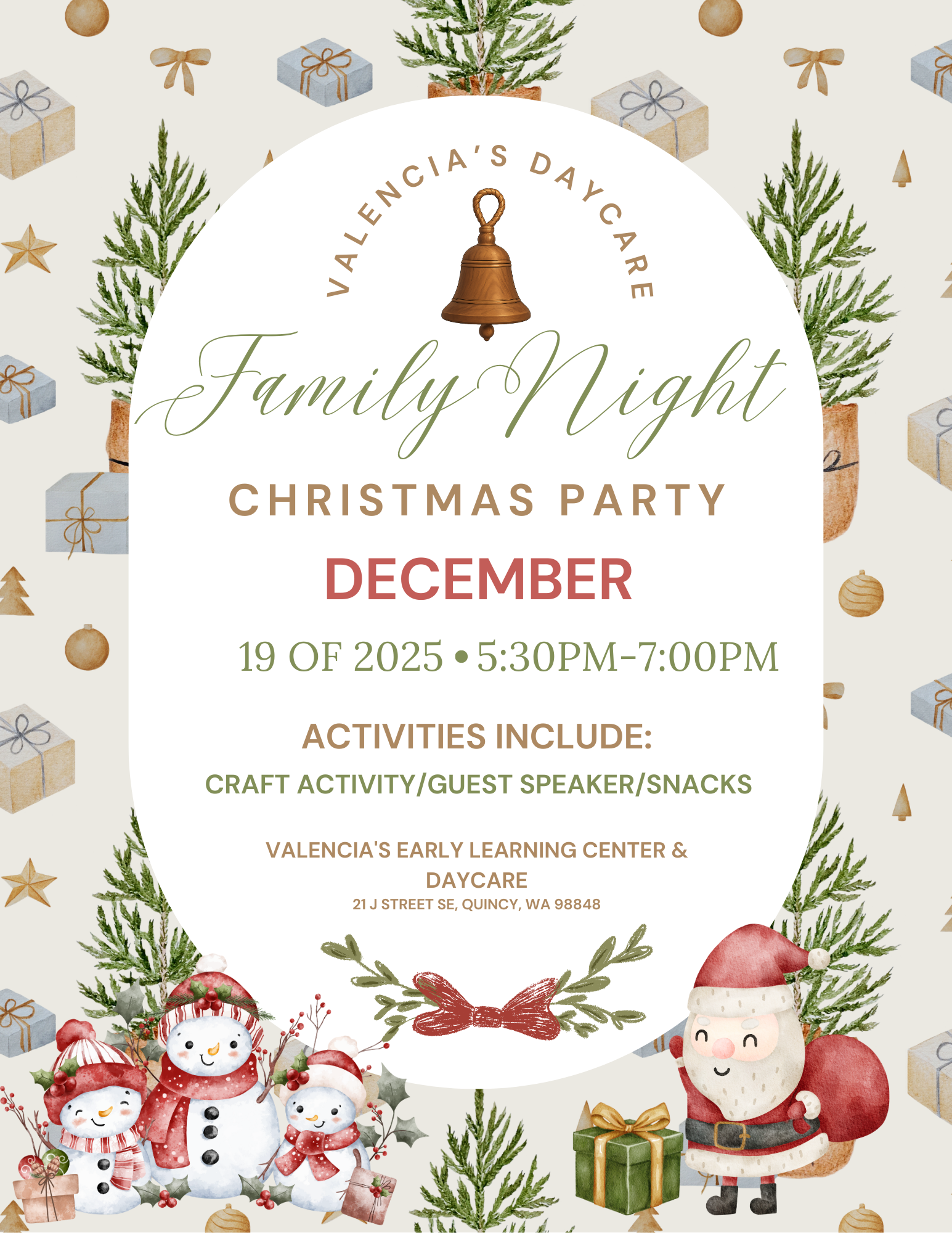 Family Night Christmas Party - Quincy