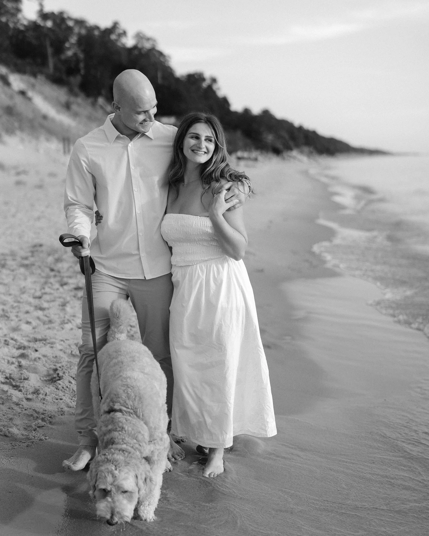 You know when you meet people and it feels like you&rsquo;ve been friends your whole life? That&rsquo;s exactly how it felt meeting Alison &amp; Brendan for their engagement session in Grand Haven, MI, and having Gus there was the perfect bonus. I&rs