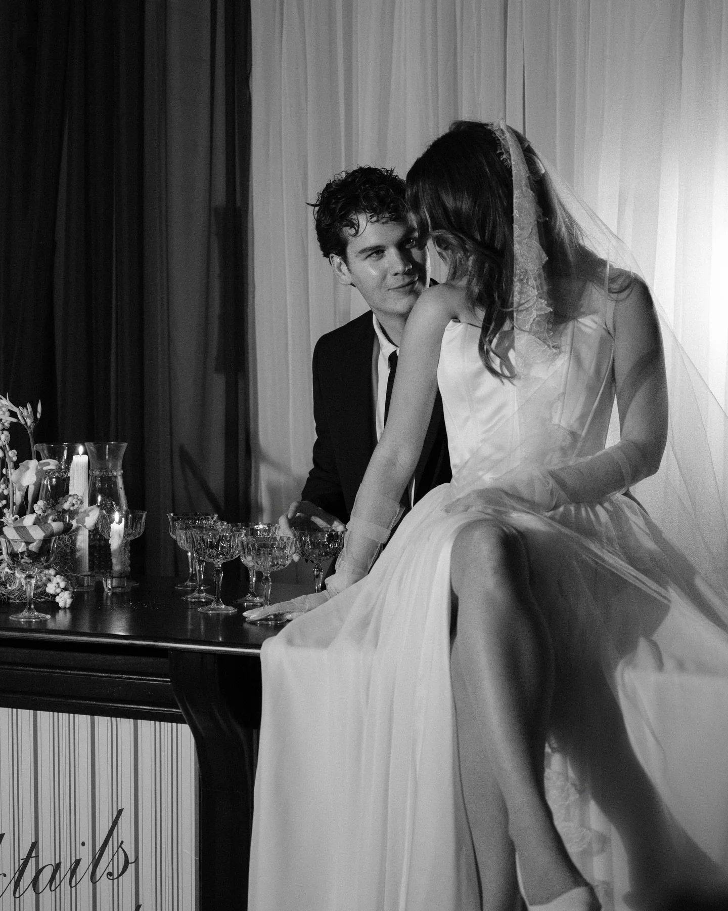 Just a random set of black and white images from an intimate @film____club wedding dinner ✨