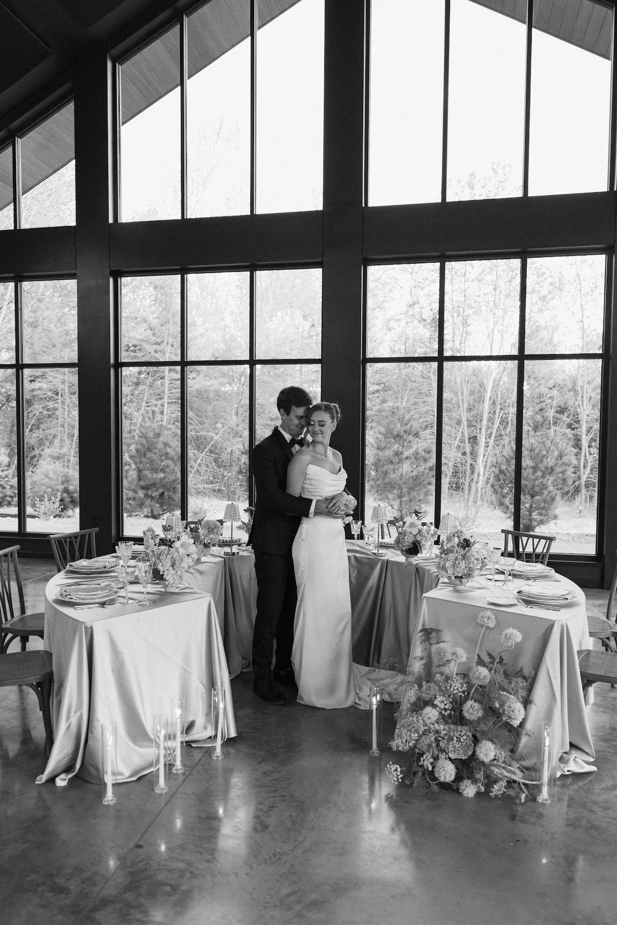 Wedding couple, intimate wedding reception at woods and Co in Pepin Wi