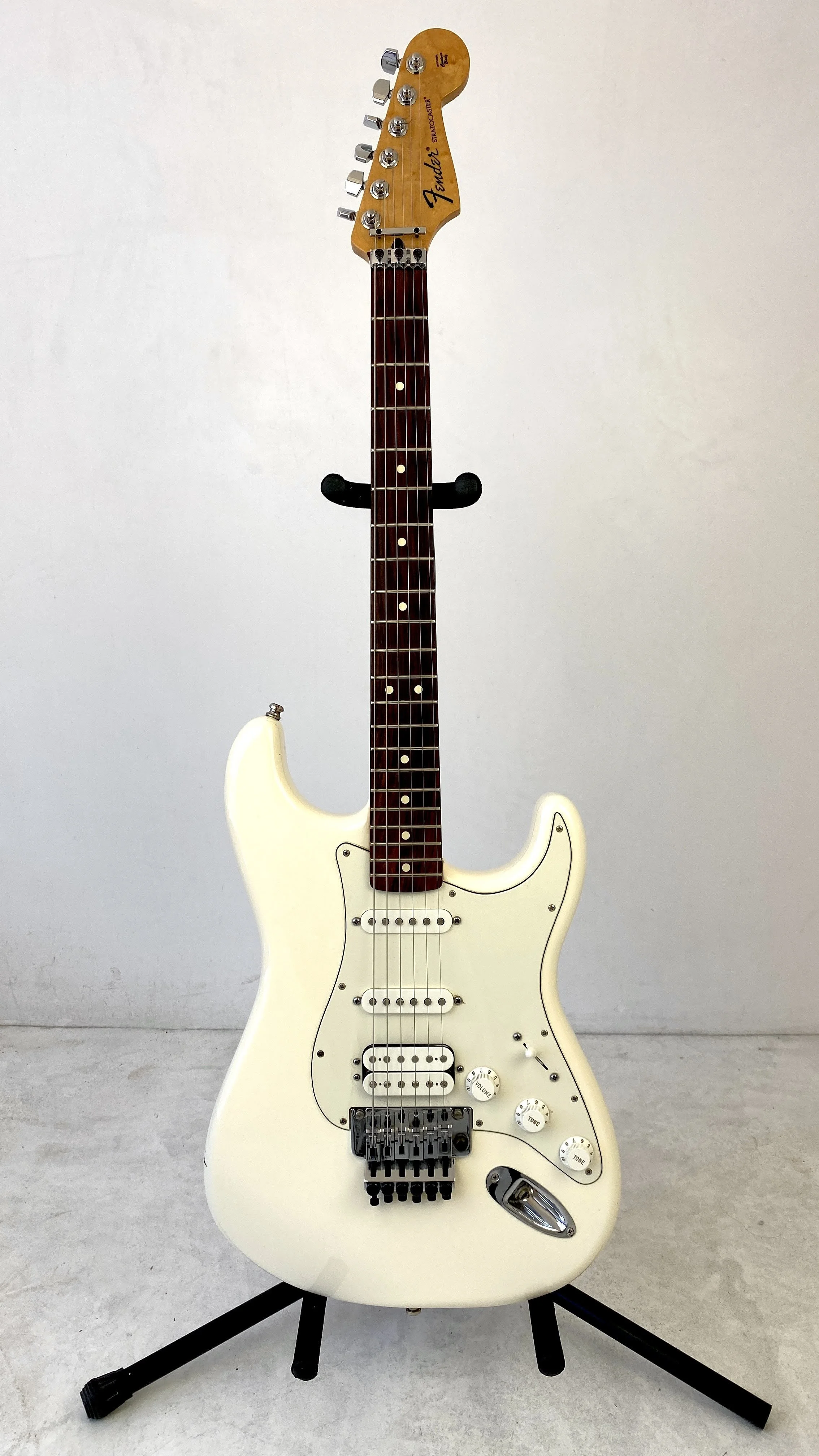 Fender Stratocaster. Played most notably on Freedom Fry's "Shaky Ground."
