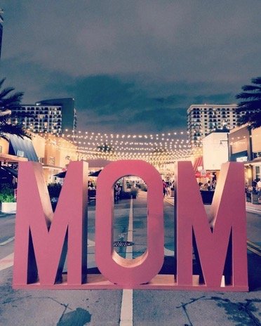 Outdoor event activation - giant "MOM" letters to pose with