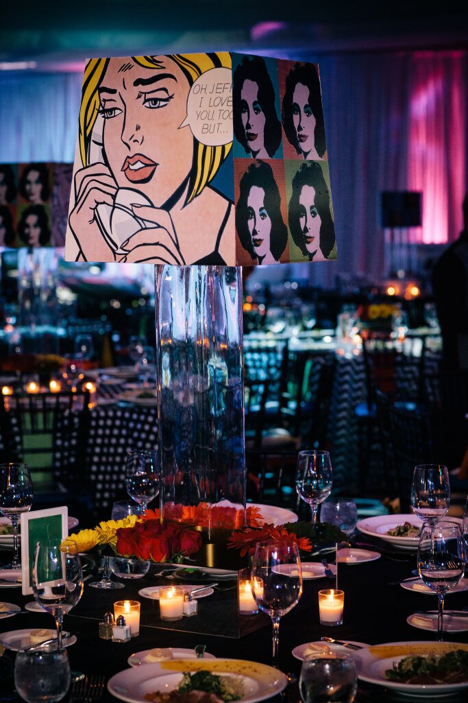 pop art themed Event set up under comic inspired artwork