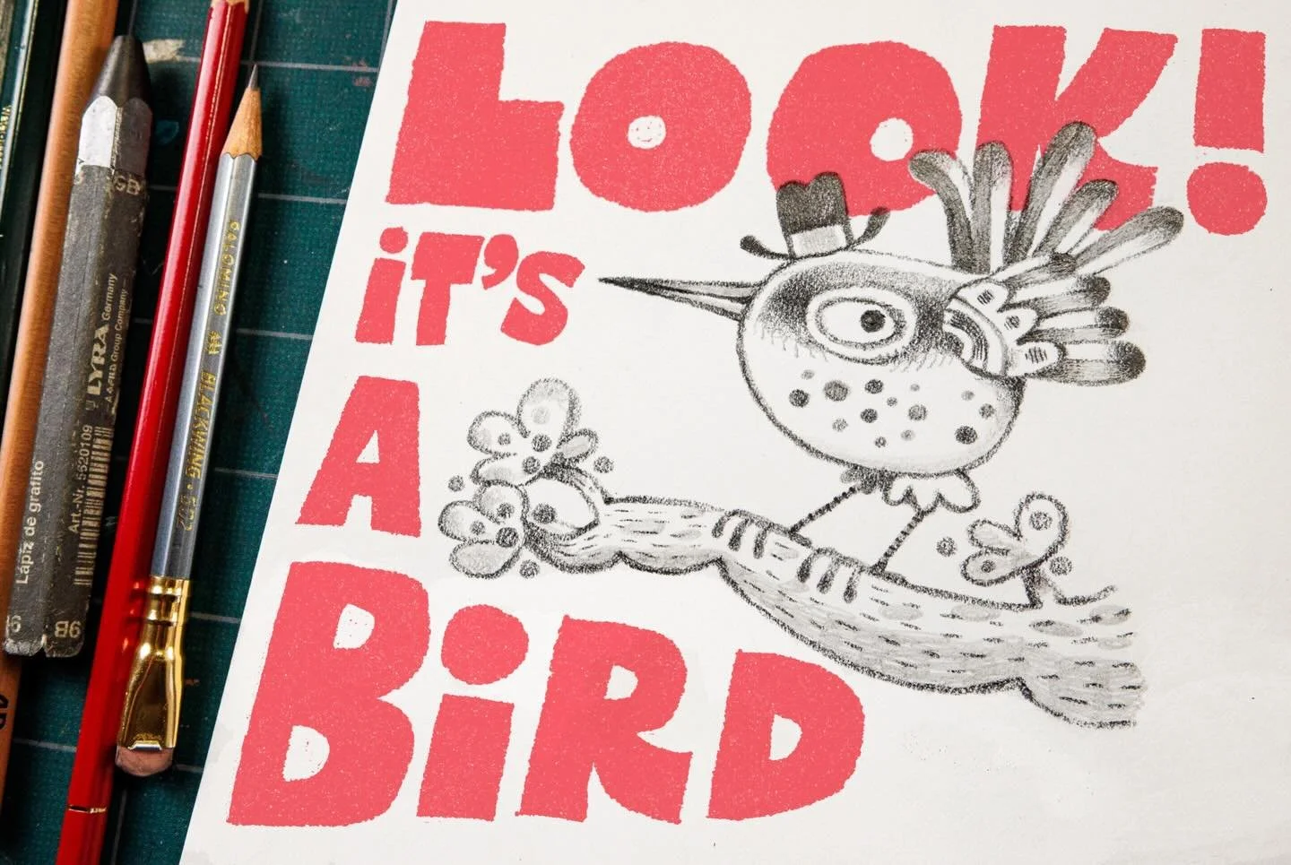 Bird drawing for YouTube. 
The new channel just crossed the making-money-on-YouTube threshold **AND** @blackwing reached out to say hello. It&rsquo;s been a good week in influencer land. 
Long video today, drawing this wren with a pile of pencils. Th