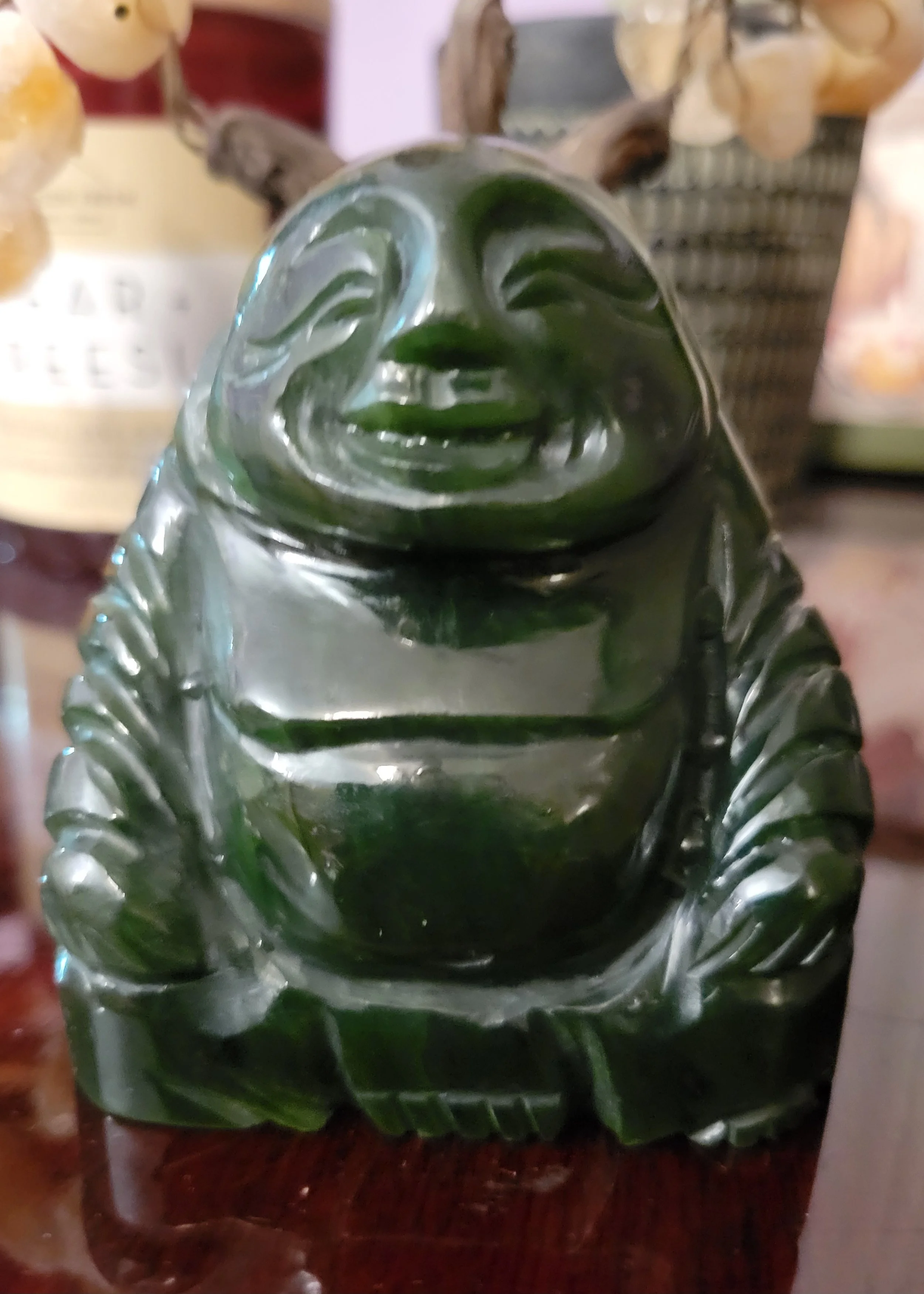3" Emperor Jade Buddha - Hotei Statue