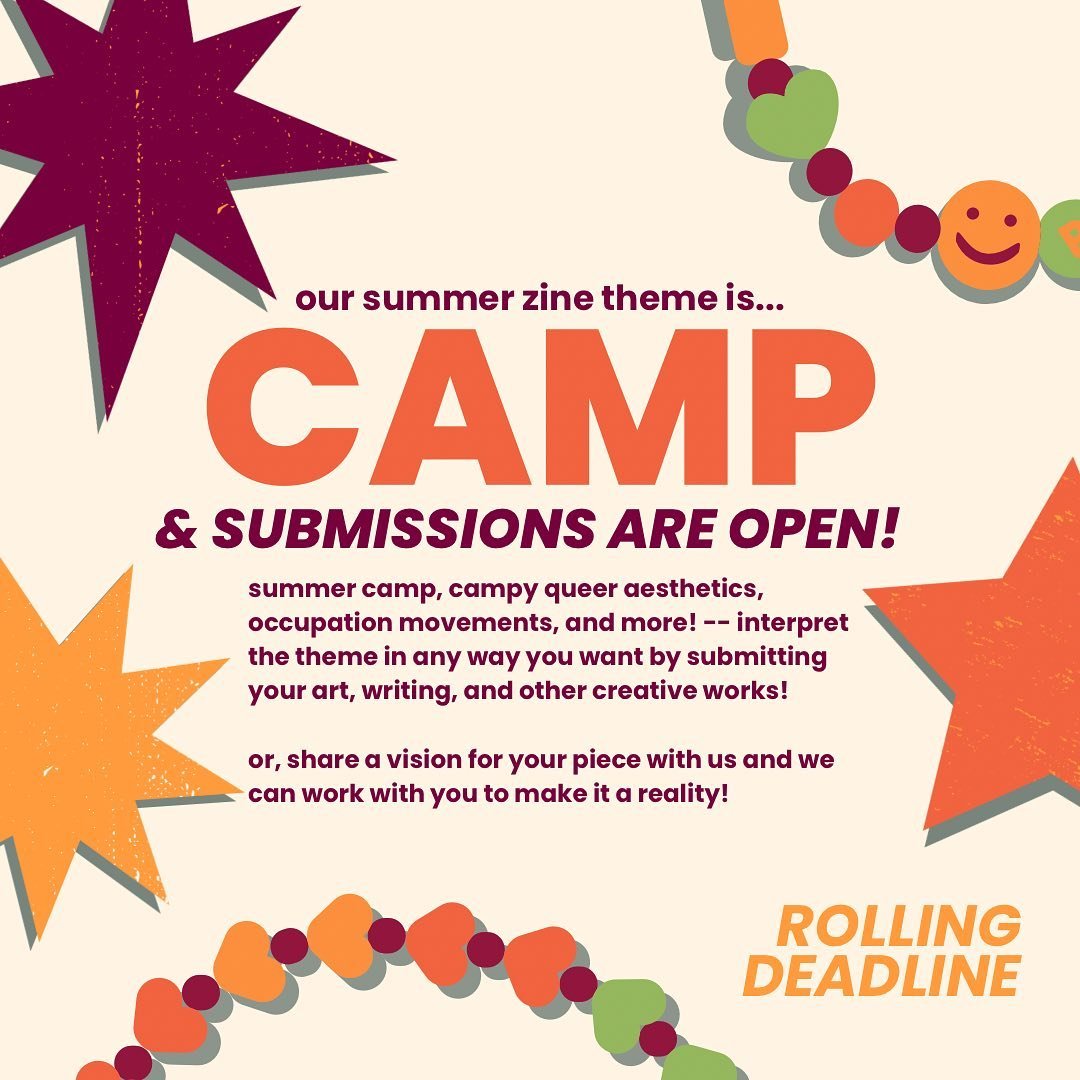 &ldquo;CAMP&rdquo; is our summer zine theme: summer camp, campy aesthetics, occupation movements, and more! We&rsquo;re accepting your creative works now &mdash; link in bio.

#gyjc #georgia #gapublicschools #education #justice #educationjustice #stu