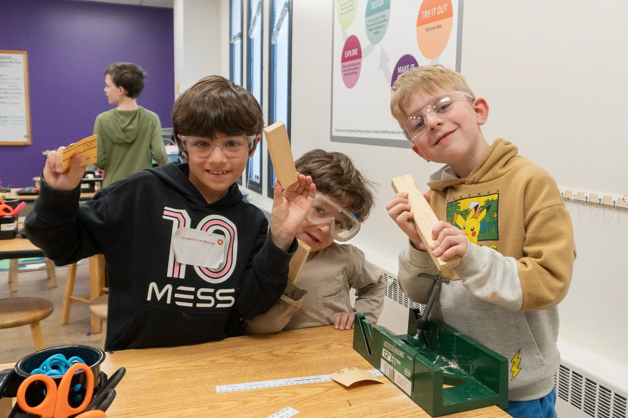 There's still a handful of spots left in camp on Presidents' Day! Register now on our website.

On Monday,  2/16,  kids can learn carpentry skills and construct hands-on projects that move at Carpentry in Motion camp. Practice using hammers, saws, sc