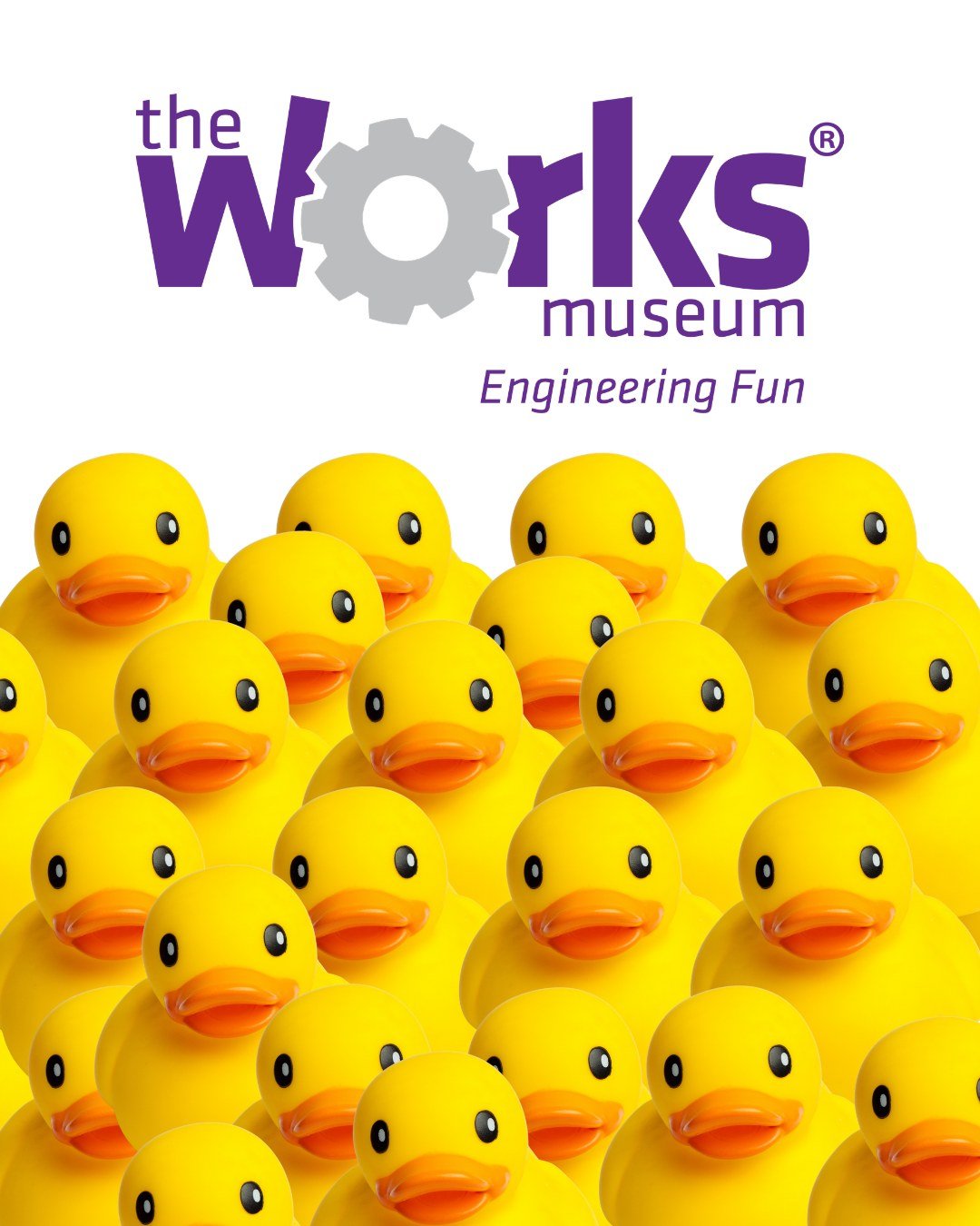 Our unexpected April Fools visitor (a giant duck) has laid eggs, and they will hatch tomorrow, Saturday, April 4. Visitors to the museum will be able to search for small rubber ducks hidden throughout our exhibits. One duck per child can be taken hom