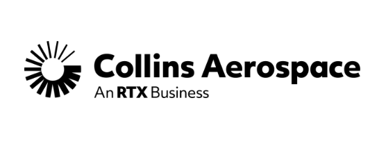 Collins Aerospace logo with company name and tagline 'An RTX Business'
