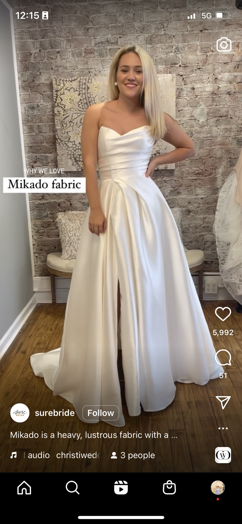 TWO: Stunning Strapless Wedding Gown in Mikado Fabric