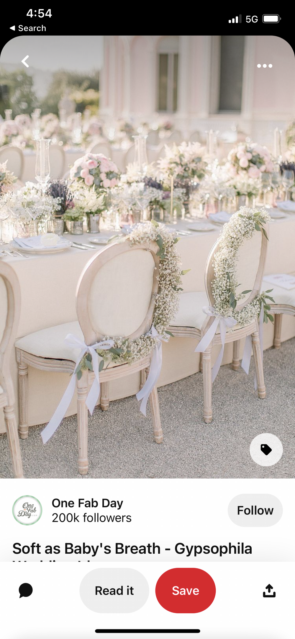THREE: Baby's Breath on Cane Back Chairs