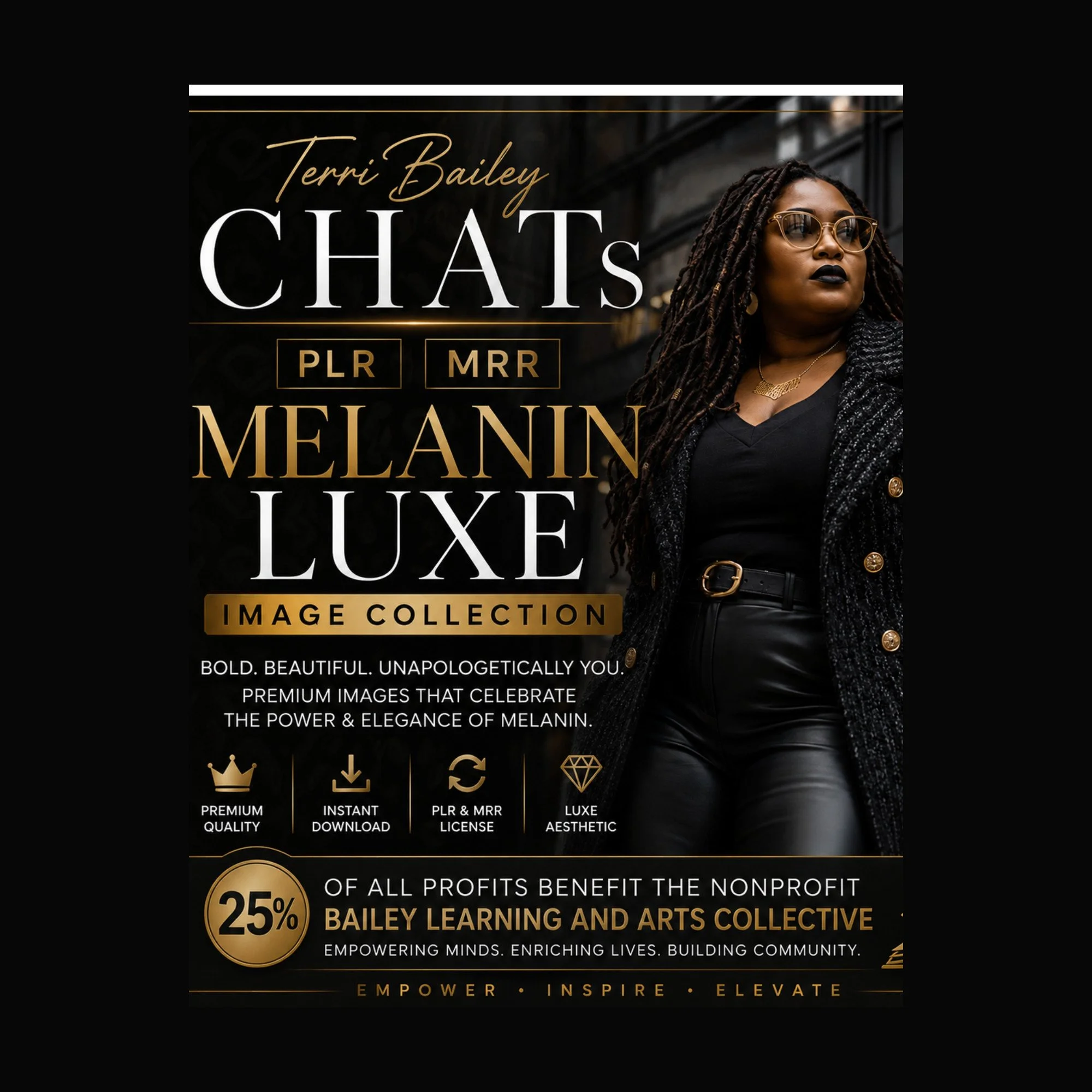 Melanin Luxe Image Collection | Premium Black Woman Stock Photos, PLR & MRR Branding Images