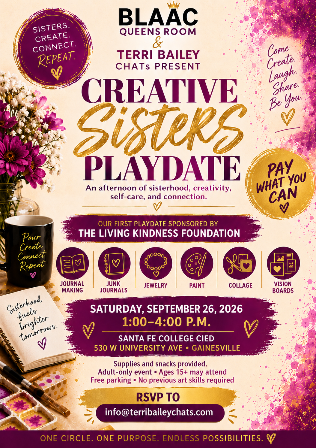 Creative Sisters Playdate cosponsored by Living Kindness Foundation