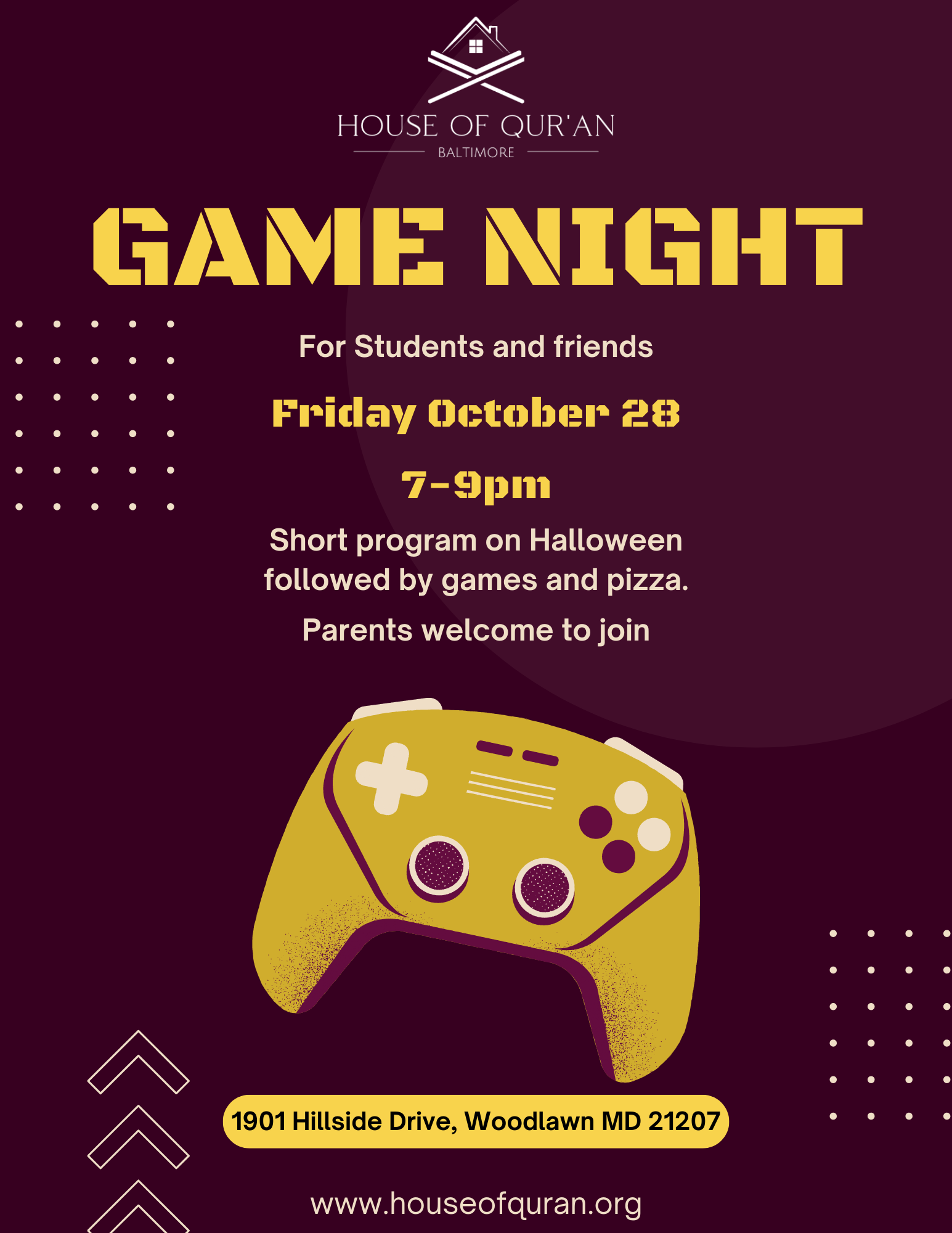 Purple and Yellow Playful Game Night Flyer.png