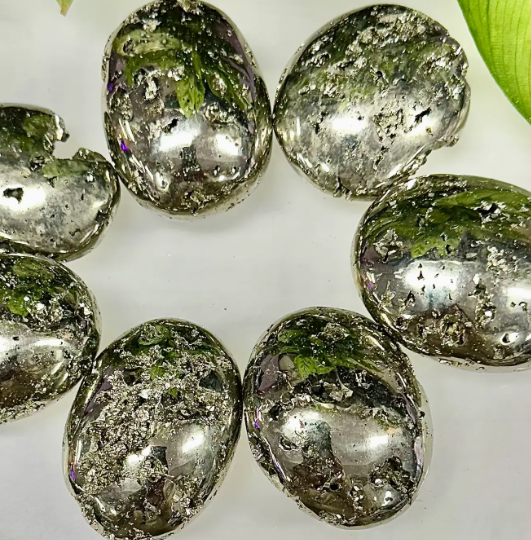 Natural Pyrite Palm Stone