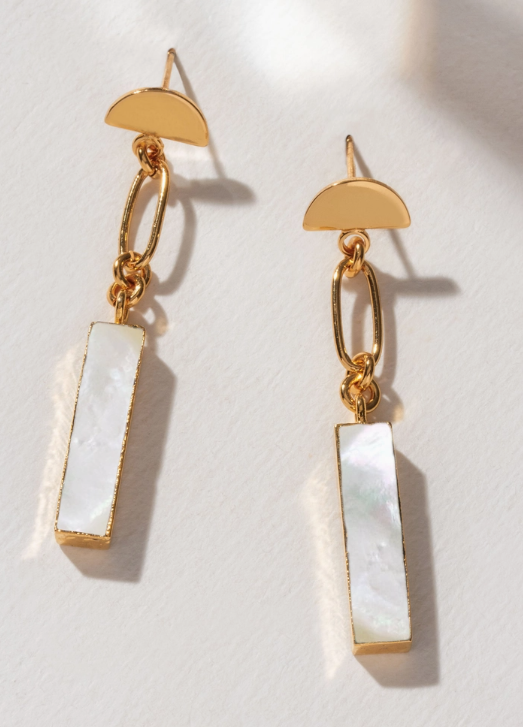 Luna Norte: Sea Queen Post Earrings- Mother of Pearl (E6562MOP)