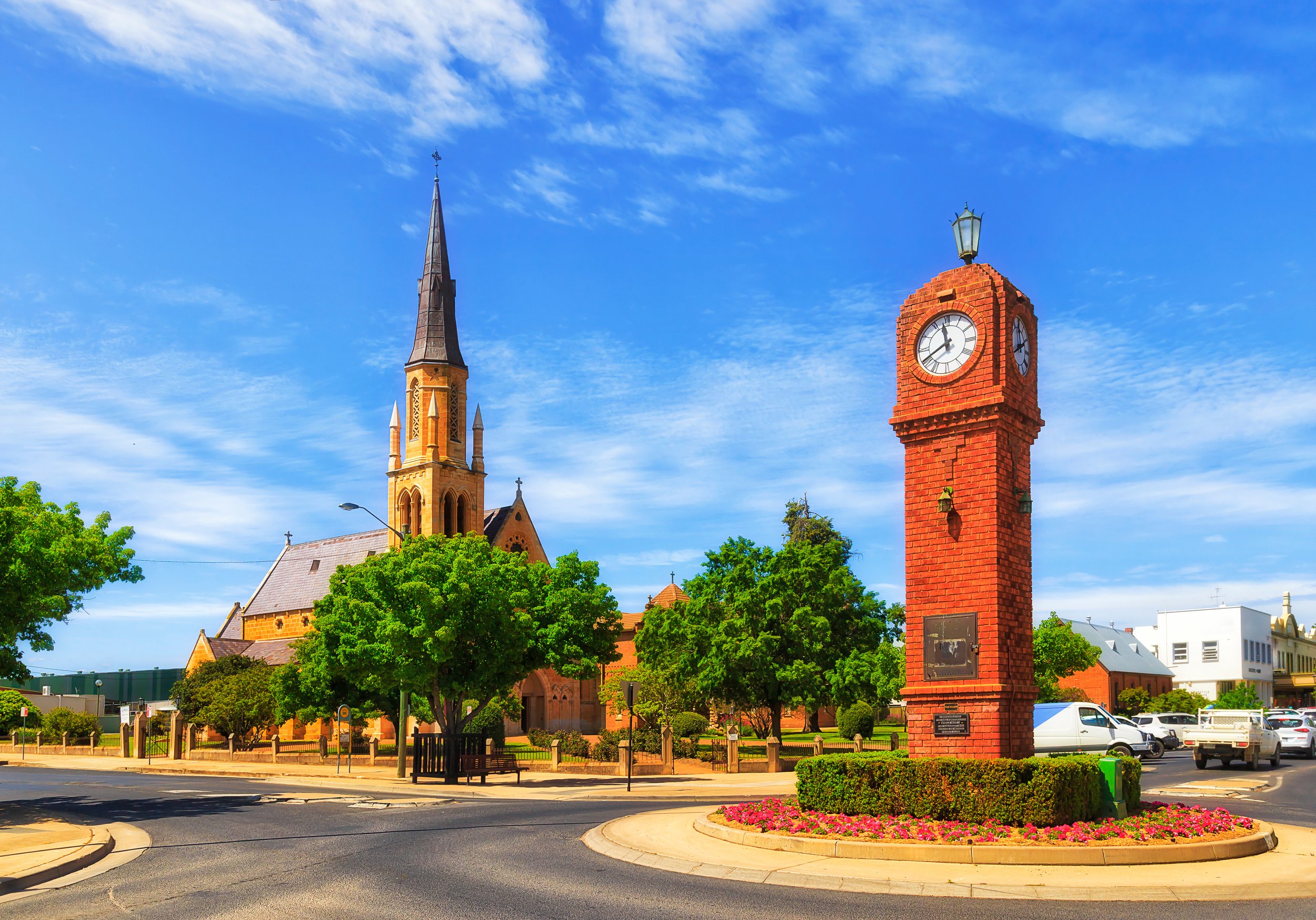 Clock Tower and Church, Mudgee