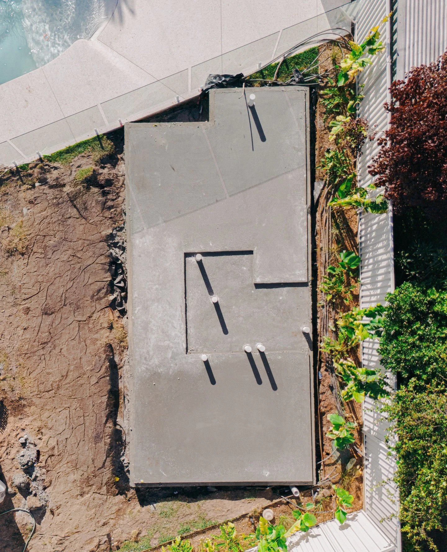 Aerial shots from a job a while back. Showcasing this granny flat slab on Honeyeater Drive in Burleigh. 📷️ @hipeemediaau