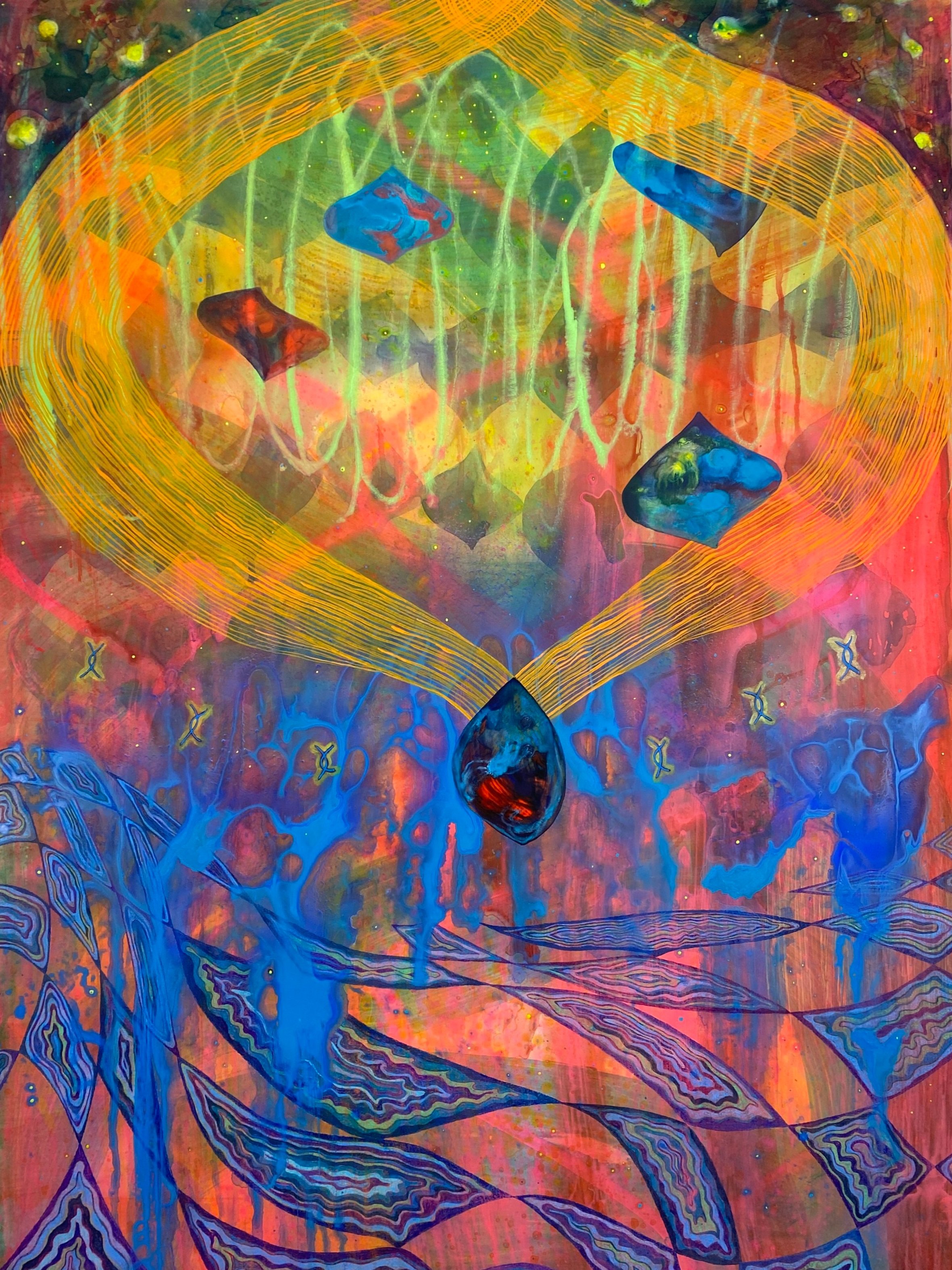 Francisco+Donoso_+Cosmic+Familiarity%2C+2022%2C+48x36+inches%2C+acrylic%2C+spray+paint%2C+ink+and+colored+pencil+on+mylar+mounted+on+clear+and+pink+fluorescent+plexiglass%2C+%246000.jpg