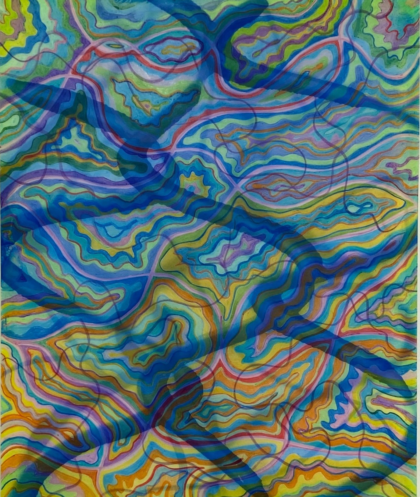 Francisco+Donoso_+Infinite+Waters+No.+3%2C+2022%2C+17x14inches%2C+colored+pencil+and+spray+paint+on+mylar+mounted+on+clear+and+green+fluorescent+plexiglass%2C+%241000.jpg