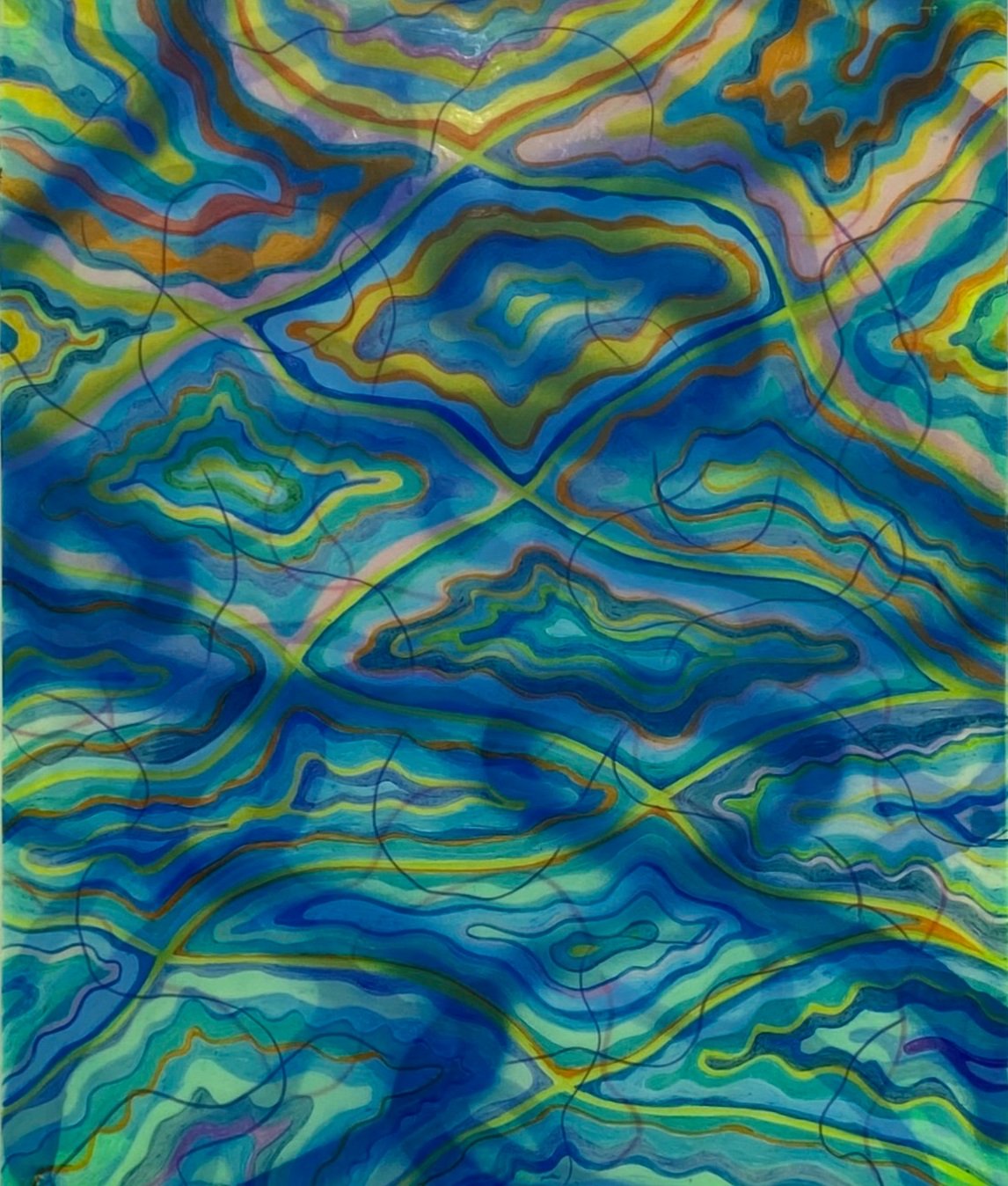 Francisco+Donoso_+Infinite+Waters+No.+5%2C+2022%2C+17x14inches%2C+colored+pencil+and+spray+paint+on+mylar+mounted+on+green+fluorescent+plexiglass%2C+%241000.jpg