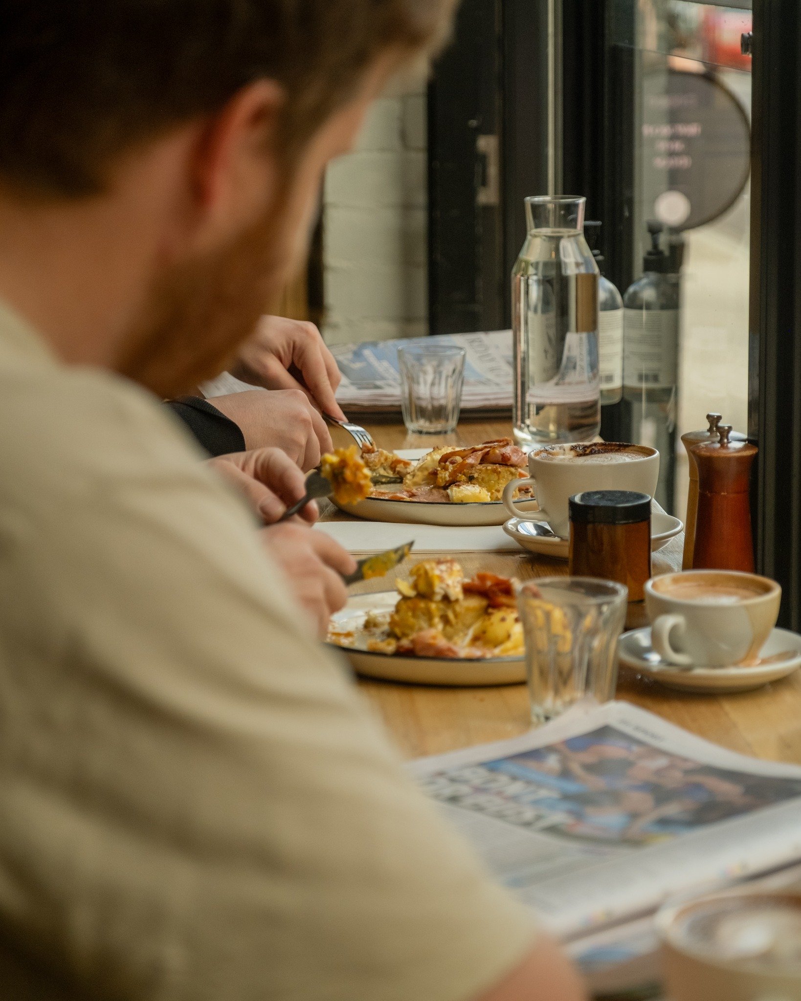 Come for the coffee, stay for the company &ndash; our bench is the perfect spot for brunch and catch ups