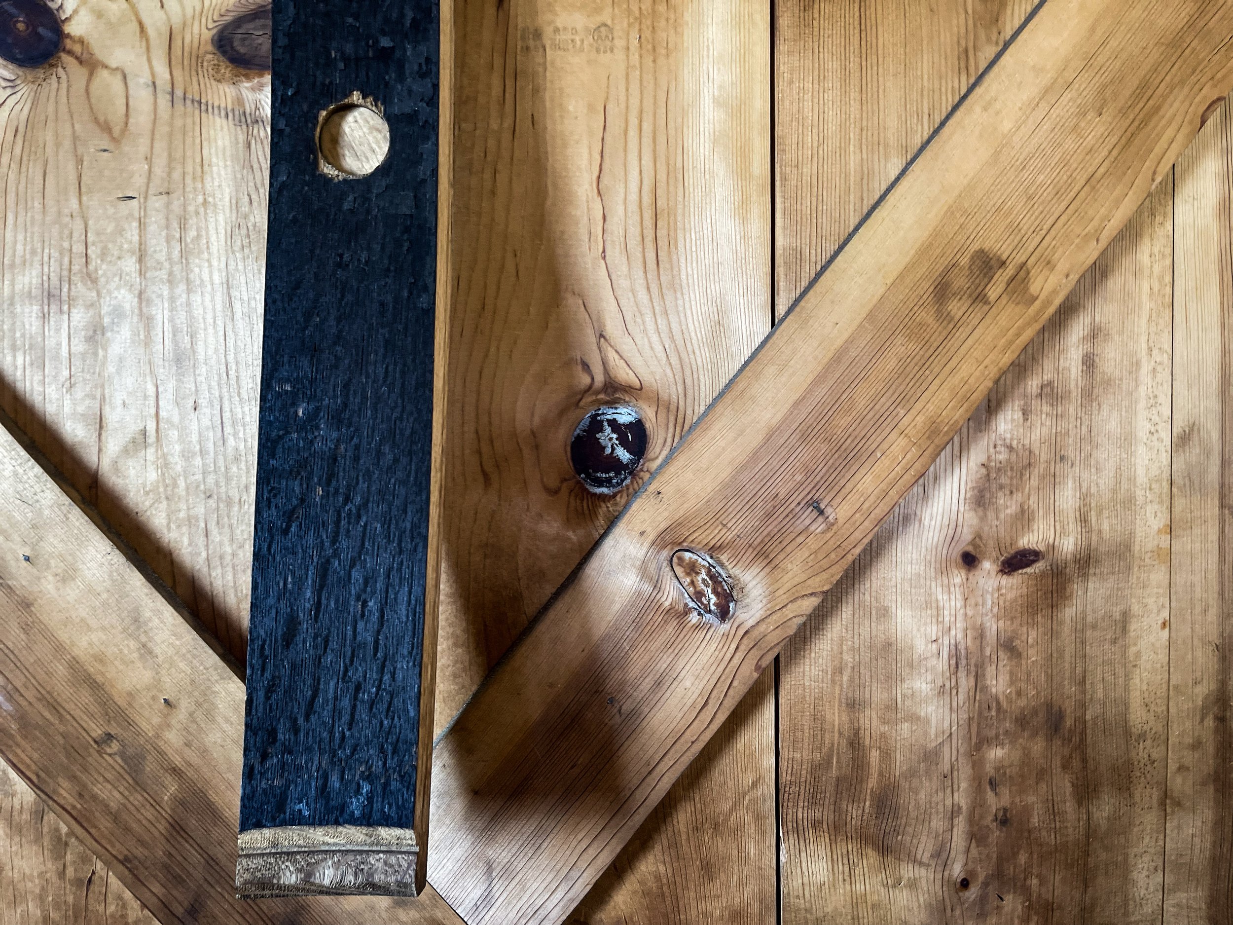 charred white oak barrel stave