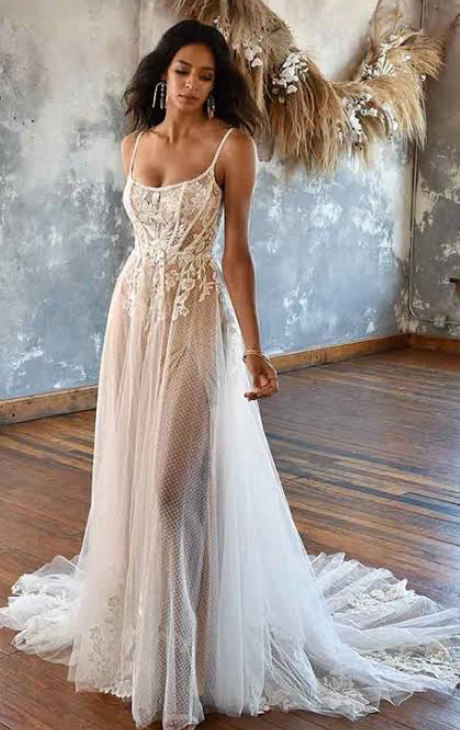 Straps, Neckline: Straight, Fabric: Lace, Fabric: Tulle