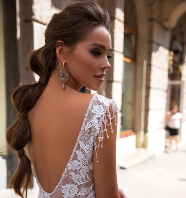 Open Back, Fabric: Lace, Straps