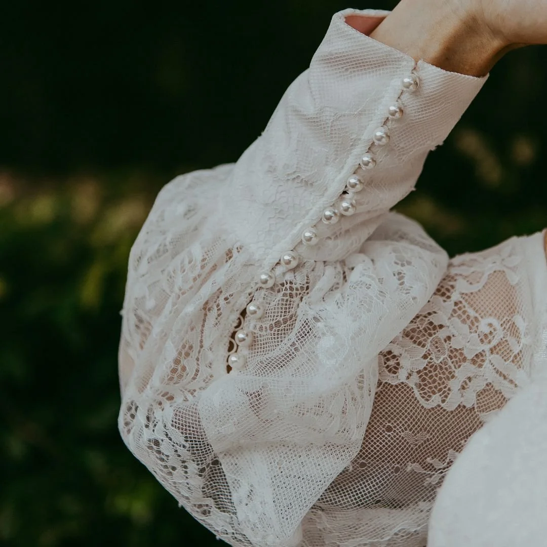 Custom wedding dress details designed in Mackay and Whitsundays