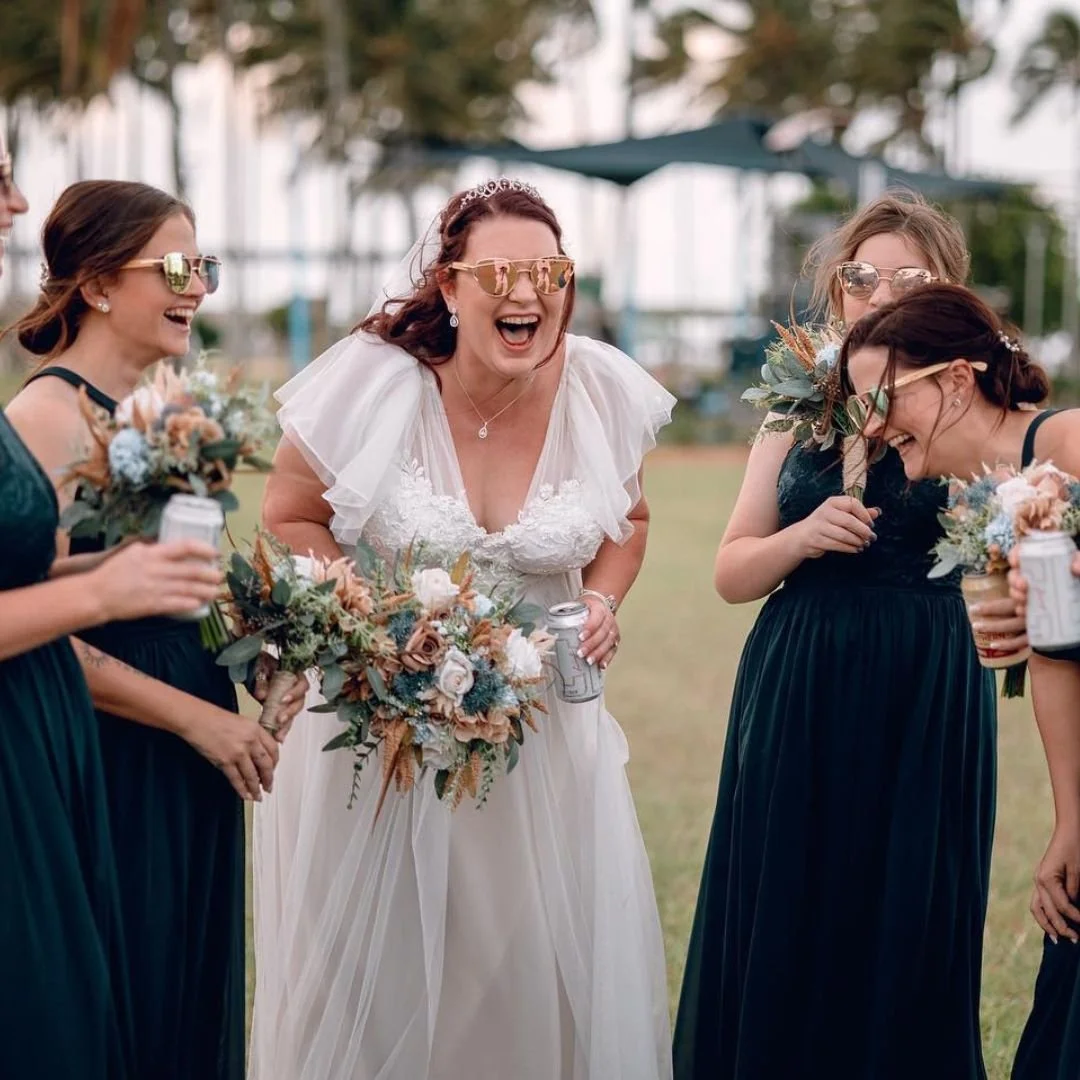 Tulle and lace a-line wedding gown, designed in Mackay Queensland