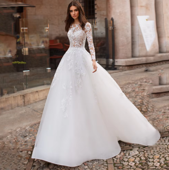 Neckline: illusion, Neckline: Sweetheart, Sleeves, Fabric: Lace