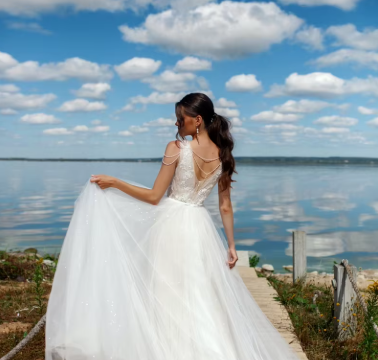 Straps, Open Back, Fabric: Tulle