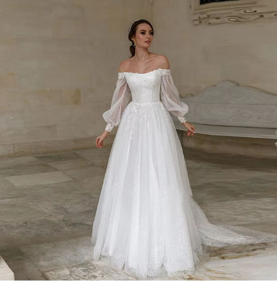Neckline: Off-the-Shoulder, Sleeves, Fabric: Minimalist, Fabric: Tulle