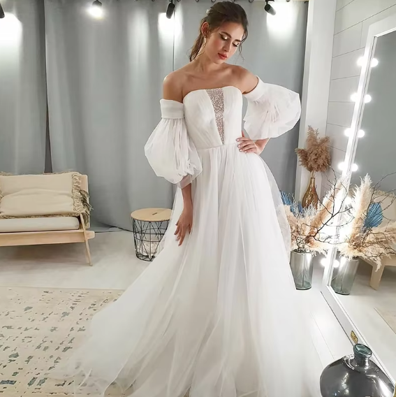 Sleeves, Neckline: Straight, Neckline: V-Neck, Fabric: Tulle, Fabric: Minimalist