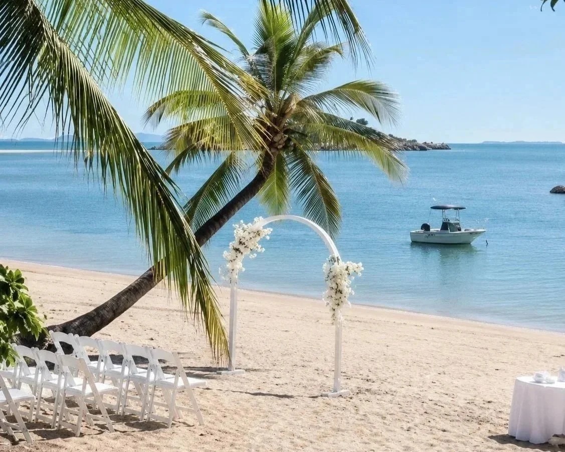 Beach Wedding Ceremony with Nicole Saroglia at Montes Reef Resort