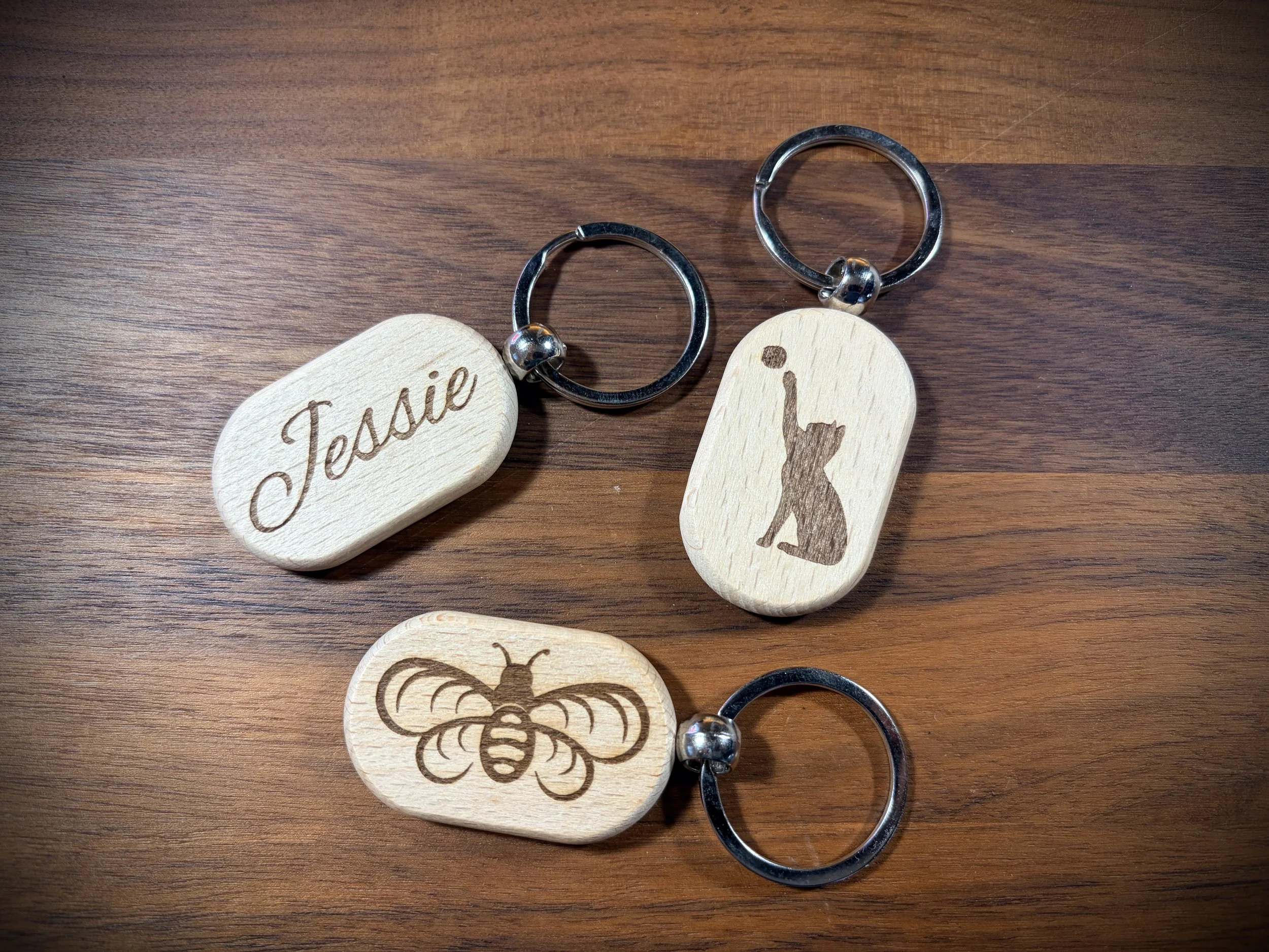 Wood Oval Keyrings