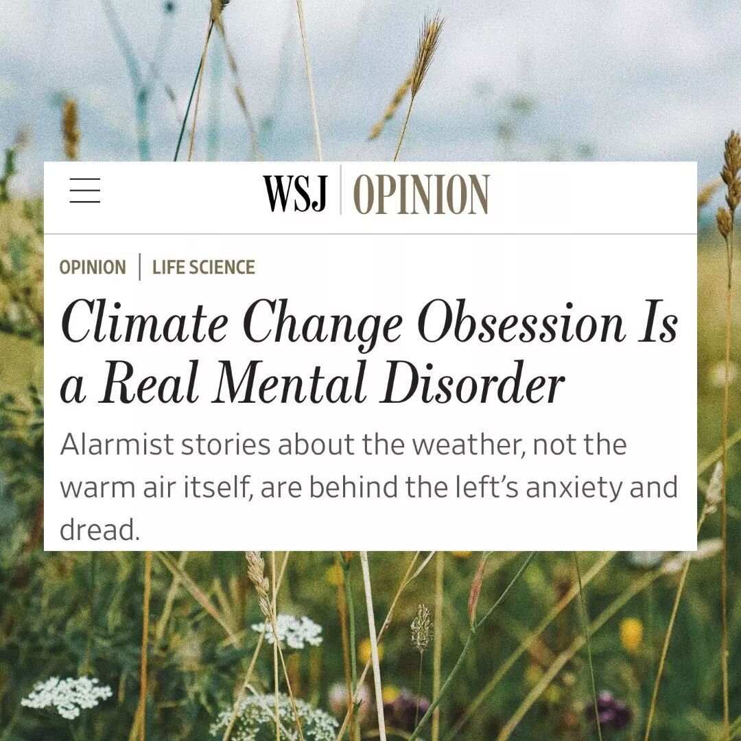 If it's a threat to the dominant status quo, it becomes a mental disorder.

[ID: screenshot of a WSJ article with the headline, &quot;climate change obsession is a real mental disorder.&quot; End ID]