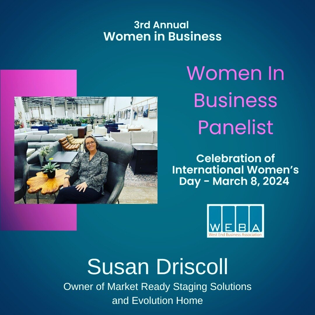 We're excited to share that FRIDAY EVENING, MARCH 8th, our very own Susan Driscoll - entrepreneurial Founder &amp; Owner of @marketreadystagingdmv @evolutionhome @hawth.ornmercantile &amp; @threebirdscottage - will be a Panelist for the 3rd Annual WO