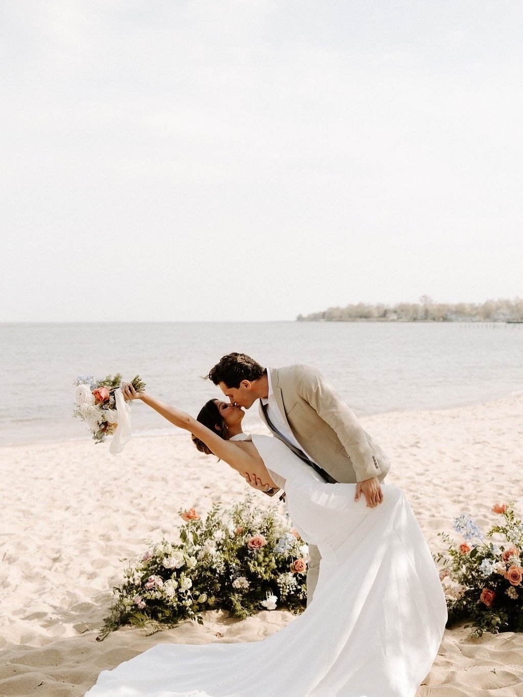There is a certain kind of beauty and tranquility that only the Chesapeake Bay can bring 💙 We have it here at CBF Events. 
⠀⠀⠀⠀⠀⠀⠀⠀⠀
Photographer: @victoriahilemanphoto
Gown: @one.bridalannapolis
Glam: @infinityartistry
Florals: @arrowbellaweddings
